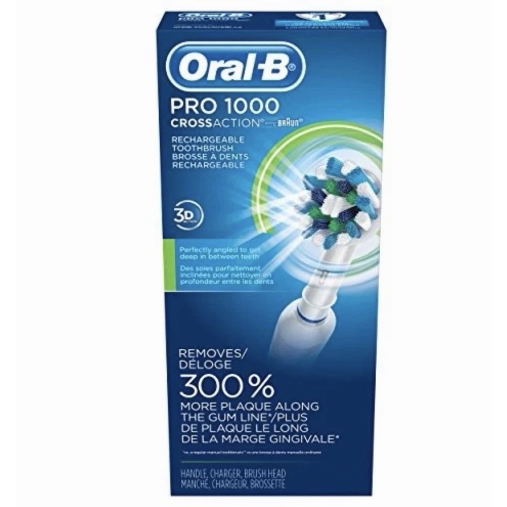 Oral-B Pro 1000 3d Cross Action Rechargeable Toothbrush New Sealed